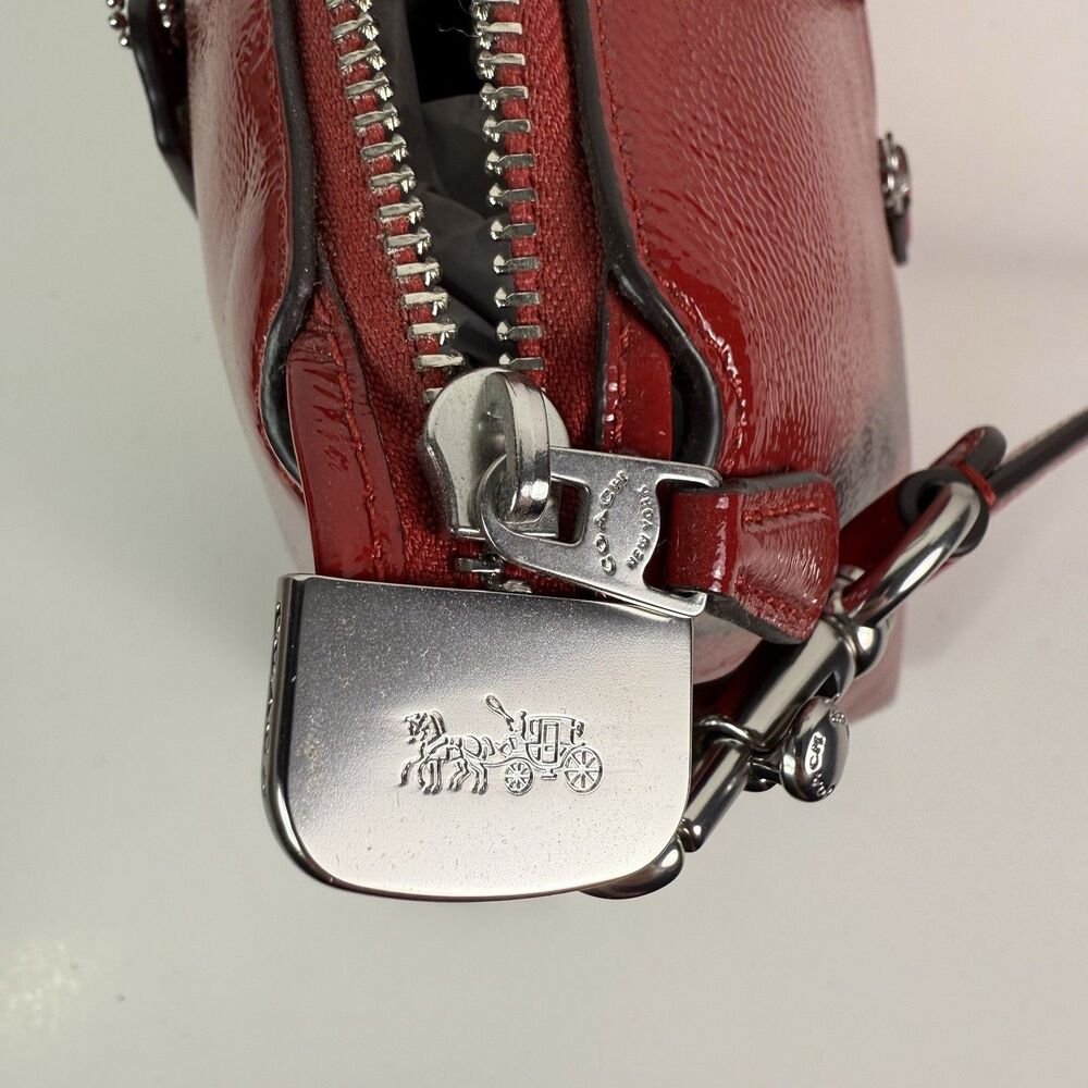 NWT Coach Georgia Satchel Bag Silver/Red CV942 NWT - Picture 11 of 16